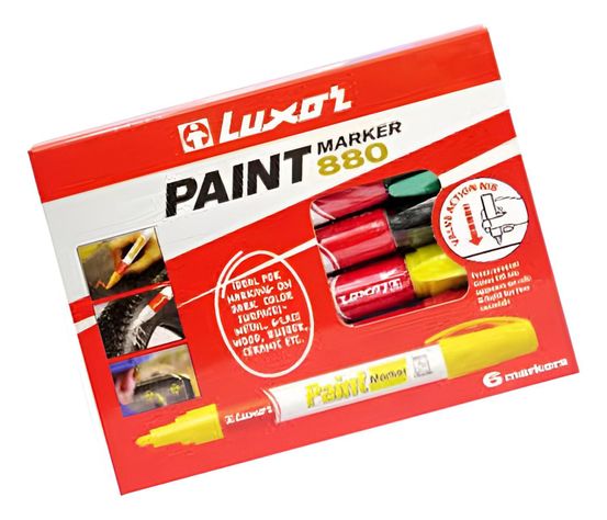 Set Marcador, Plumon Pintura 6 Colores Luxor-2