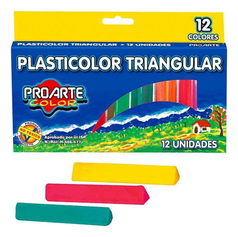 Plasticina 12 Colores Triangular. Proarte-2