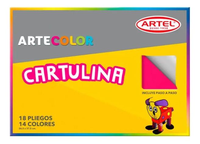 Estuche, Carpeta Artecolor Cartulina Colores 18 Hojas. Artel-0