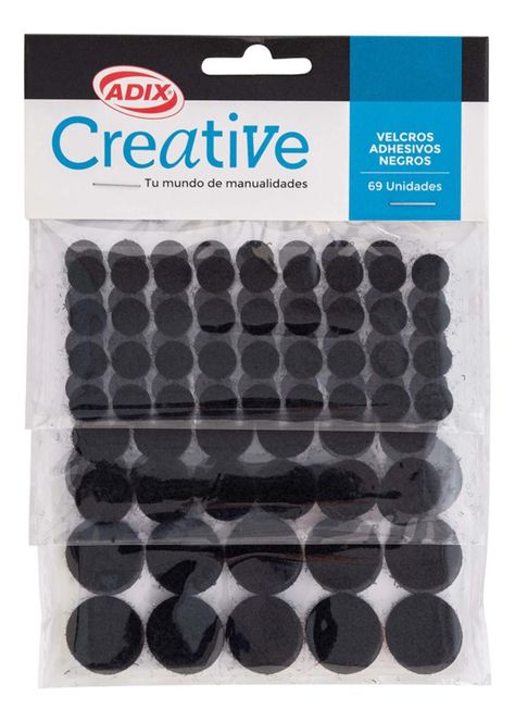 Velcro Circular Adhesivo Negro 69 Unid. Creative-0