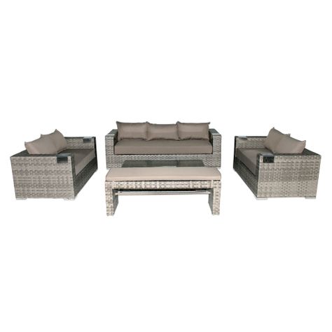 Set Muebles terraza XL Gris + Banqueta-0