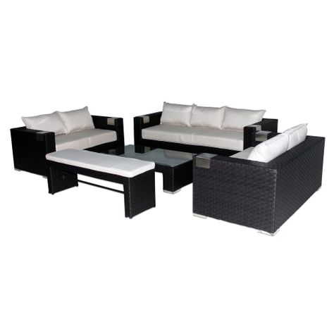 Muebles de Terraza 322 + banqueta chocolate-1