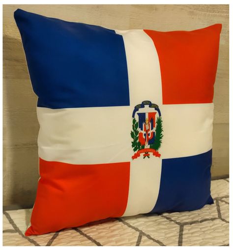 Cojín Felpa 45x45 cm Extra Suave De La Bandera de Republica Dominicana -1