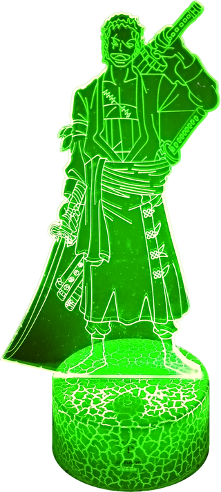 Lámpara ilusión 3D Zoro Roronoa Parado 7 Colores Led-0