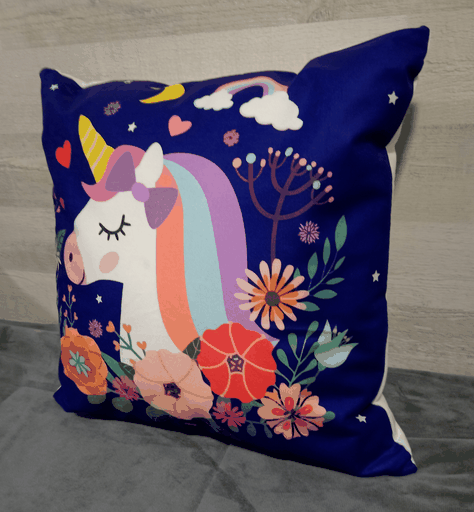 Cojín Felpa 45x45 cm De Unicornio Extra Suave -1