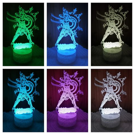 Lámpara ilusión 3D Naruto Modo Kurama 7 Colores Led-1