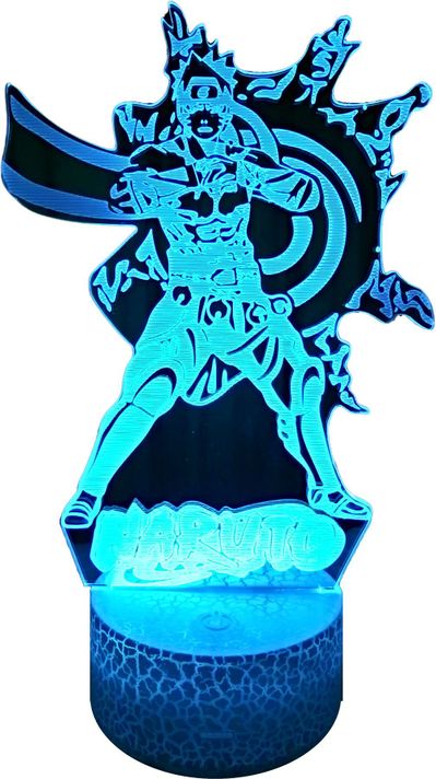 Lámpara ilusión 3D Naruto Modo Kurama 7 Colores Led-0