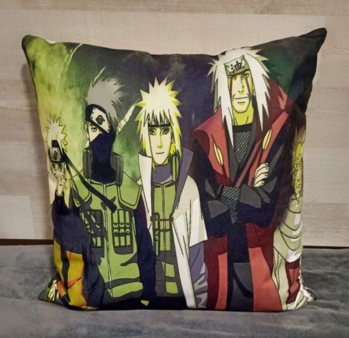 Cojín Felpa 45x45 cm Minato Kakashi Jiraiya Extra Suave Narut-0