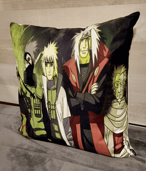 Cojín Felpa 45x45 cm Minato Kakashi Jiraiya Extra Suave Narut-3