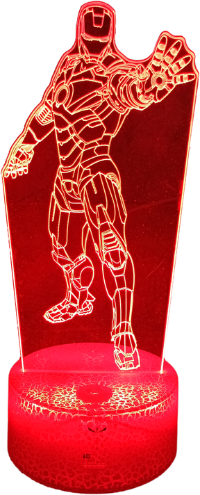 Lámpara ilusión 3D Ironman 7 Colores Led Iron-Man-0