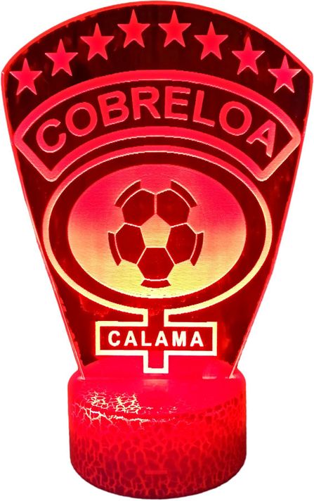 Lámpara ilusión 3D Equipo Cobreloa 7 Colores Led-0