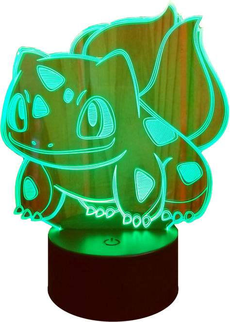 Lámpara ilusión 3D Bulbasaur 7 Colores Led-0