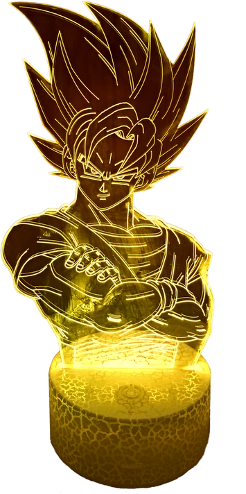 Lámpara ilusión 3D Goku Brazos 7 Colores Led-0