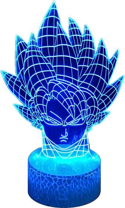 Lámpara ilusión 3D Cara De Goku 7 Colores Led-0