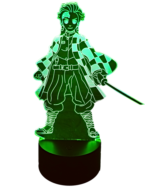 Lámpara ilusión 3D Tanjiro 7 Colores Led Demon Slayer-0