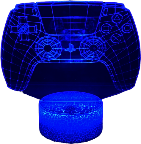 Lampara ilusión 3D Control Mando de Play 7 Colores Led-0