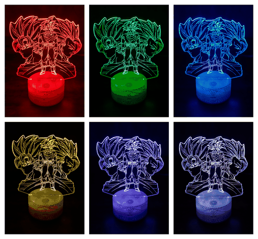 Lámpara ilusión 3D Goku Transformaciones 7 Colores Led-1