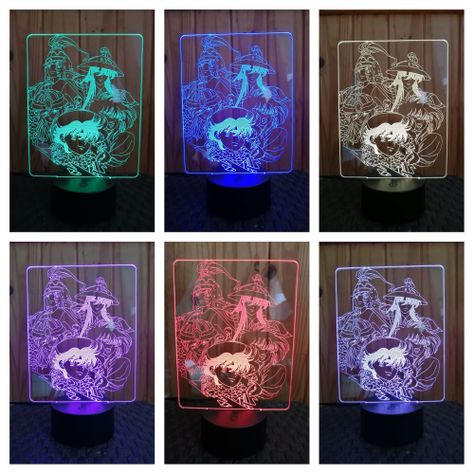 Lámpara ilusión 3D Caballeros Del Zodiaco 7 Colores Led-1