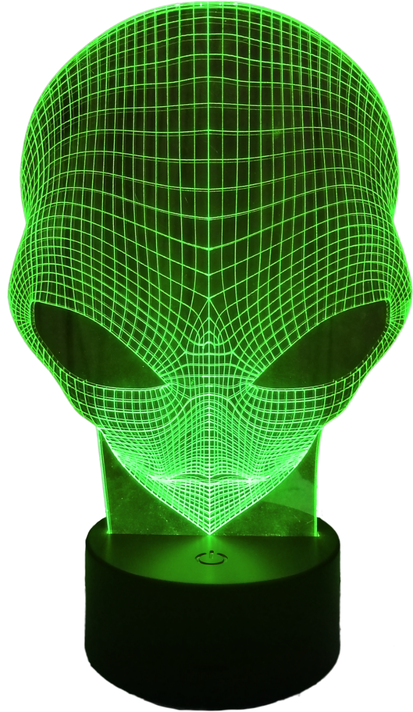 Lámpara ilusión 3D Cara De Alien Marciano 7 Colores Led Marcianeke-0