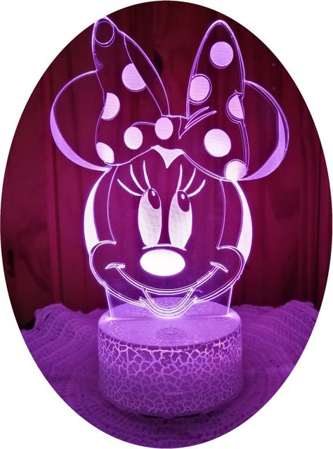 Lámpara ilusión 3D Minnie 7 Colores Led-0