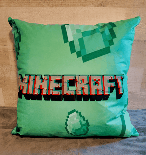 Cojín Felpa 45x45 cm Minecraf Diamantito Extra Suave -1