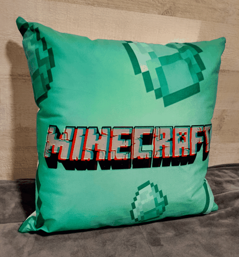 Cojín Felpa 45x45 cm Minecraf Diamantito Extra Suave -2