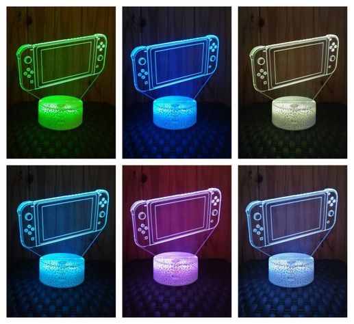 Lámpara ilusión 3D De Nintendo 7 Colores Led-1