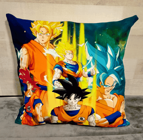 Cojín Felpa 45x45 cm De Goku Transformaciones Extra Suave -1