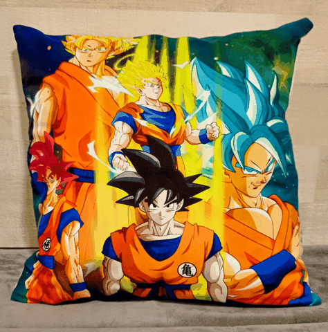 Cojín Felpa 45x45 cm De Goku Transformaciones Extra Suave -3
