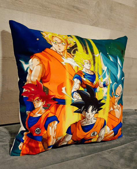 Cojín Felpa 45x45 cm De Goku Transformaciones Extra Suave -2