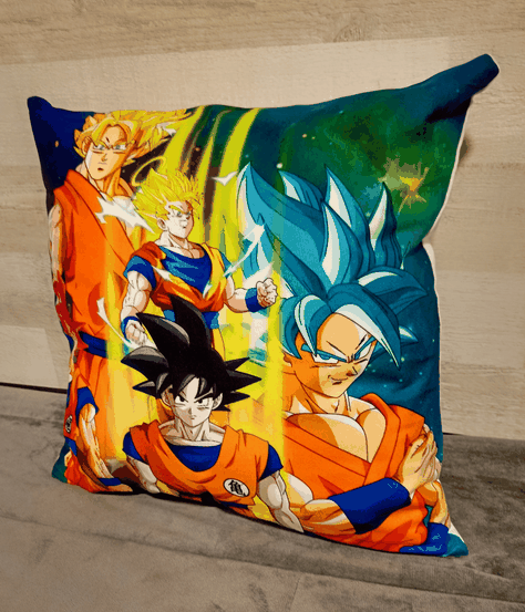 Cojín Felpa 45x45 cm De Goku Transformaciones Extra Suave -4
