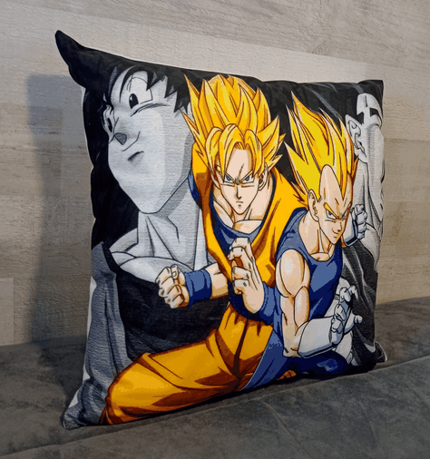 Cojín Felpa 45x45 cm De Goku y Vegeta Extra Suave -1