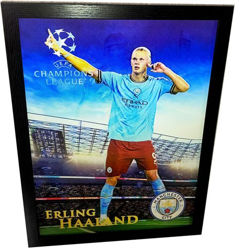 Cuadro Lenticular 40x30 cm De Haaland Manchester City 3 Imágenes en uno-0