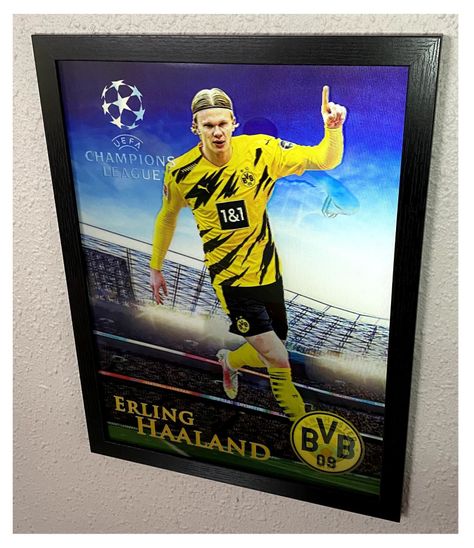 Cuadro Lenticular 40x30 cm De Haaland Manchester City 3 Imágenes en uno-1