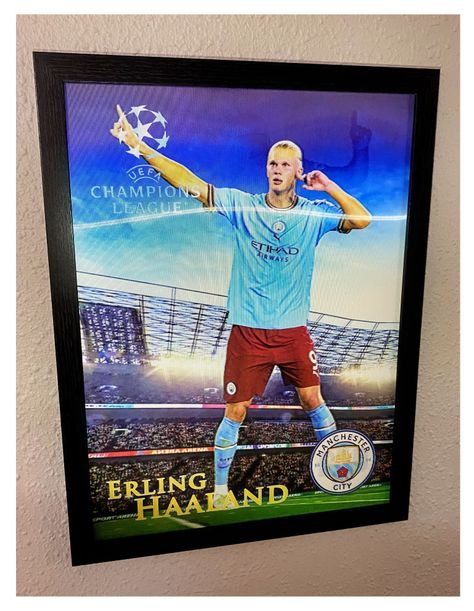 Cuadro Lenticular 40x30 cm De Haaland Manchester City 3 Imágenes en uno-2