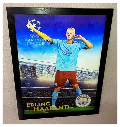 Cuadro Lenticular 40x30 cm De Haaland Manchester City 3 Imágenes en uno-3
