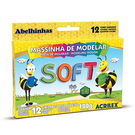 MASA DE MODELAR SOFT 12 COLORES 180 GRS-0