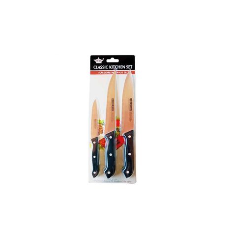 Pack 3 Cuchillos De Cocina Cocinero Acero Inoxidable-0