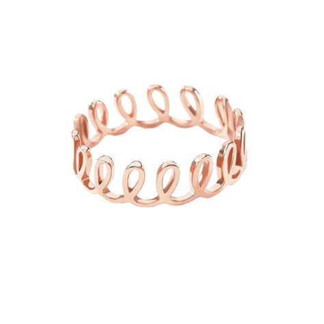 Anillo Minimalista Corona Oro Rosa-0