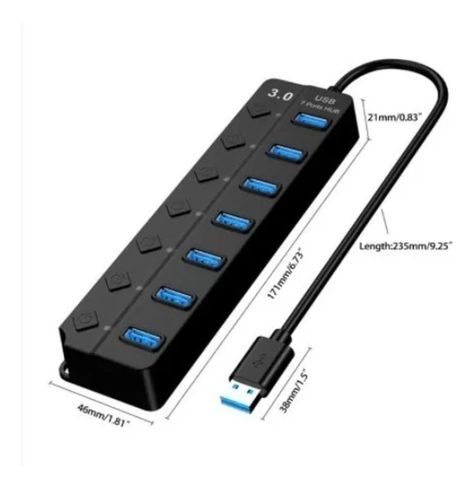  HUB USB 3.0 7 PUERTOS IRM 5GBPS INDICADOR DE LUZ -2
