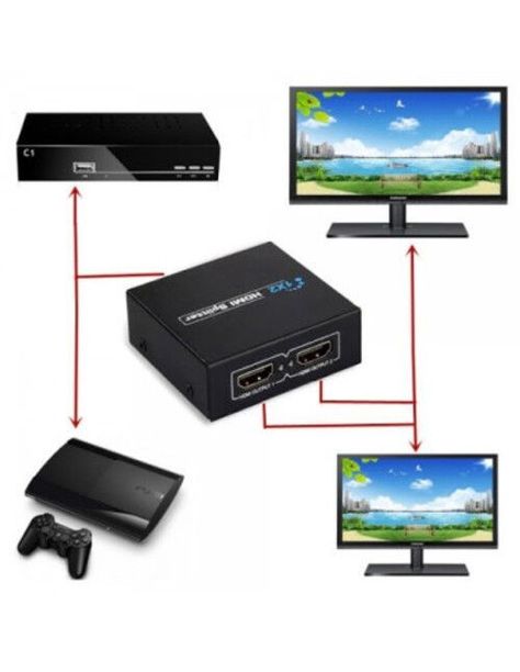 Splitter Switch Hdmi 1.4 1080p Activo Amplificador 2 Salidas-3