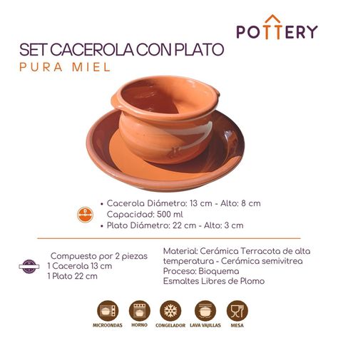 Set Cacerola con Plato Pura Miel Mestiza-2