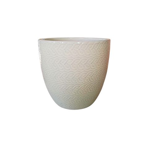 Maceta Woolly 23cm Blanca Arena Deroma-0