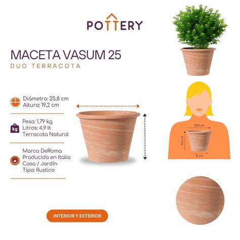 Maceta Vasum 25cm TerraDuo Deroma-2