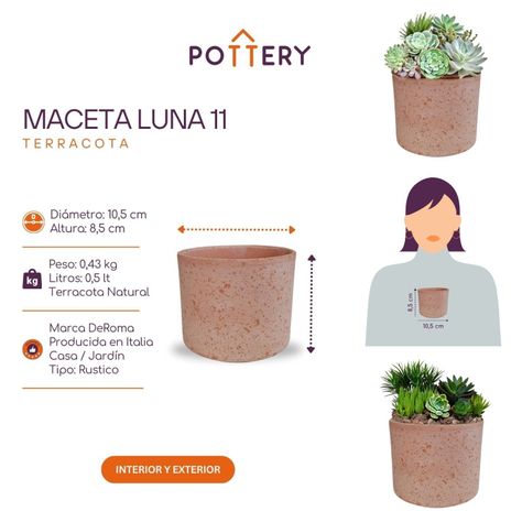 Maceta Mini Luna 11cm Terracota Deroma-2