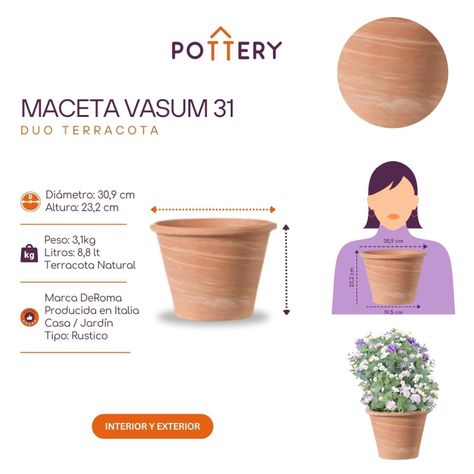 Maceta Vasum 31cm TerraDuo Deroma-2