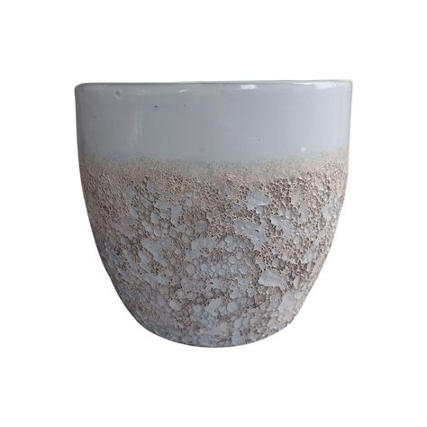 Maceta Seaside 28cm Ovalada Blanco Tropea Deroma-0