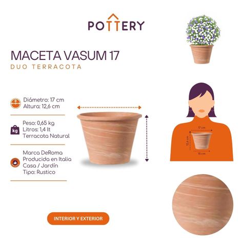 Maceta Vasum 17cm TerraDuo Deroma-2