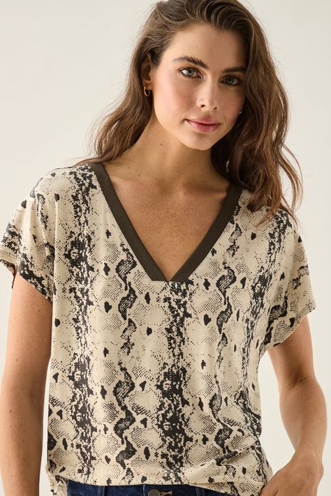 Polera Estampada Beige Ash 14307125050106-1