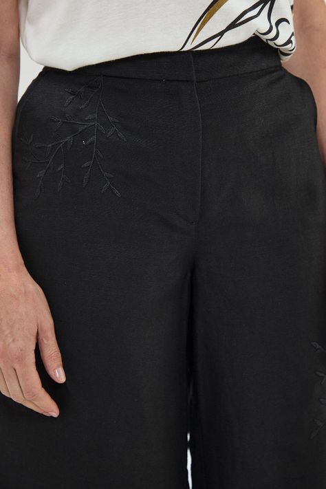 Bermuda Lino Negro Ma Griffe 11202224051102-2